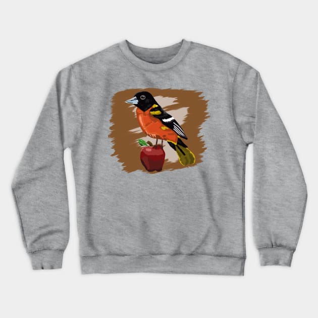 Midwest Oriole over a Earthy Background Crewneck Sweatshirt by BjernRaz